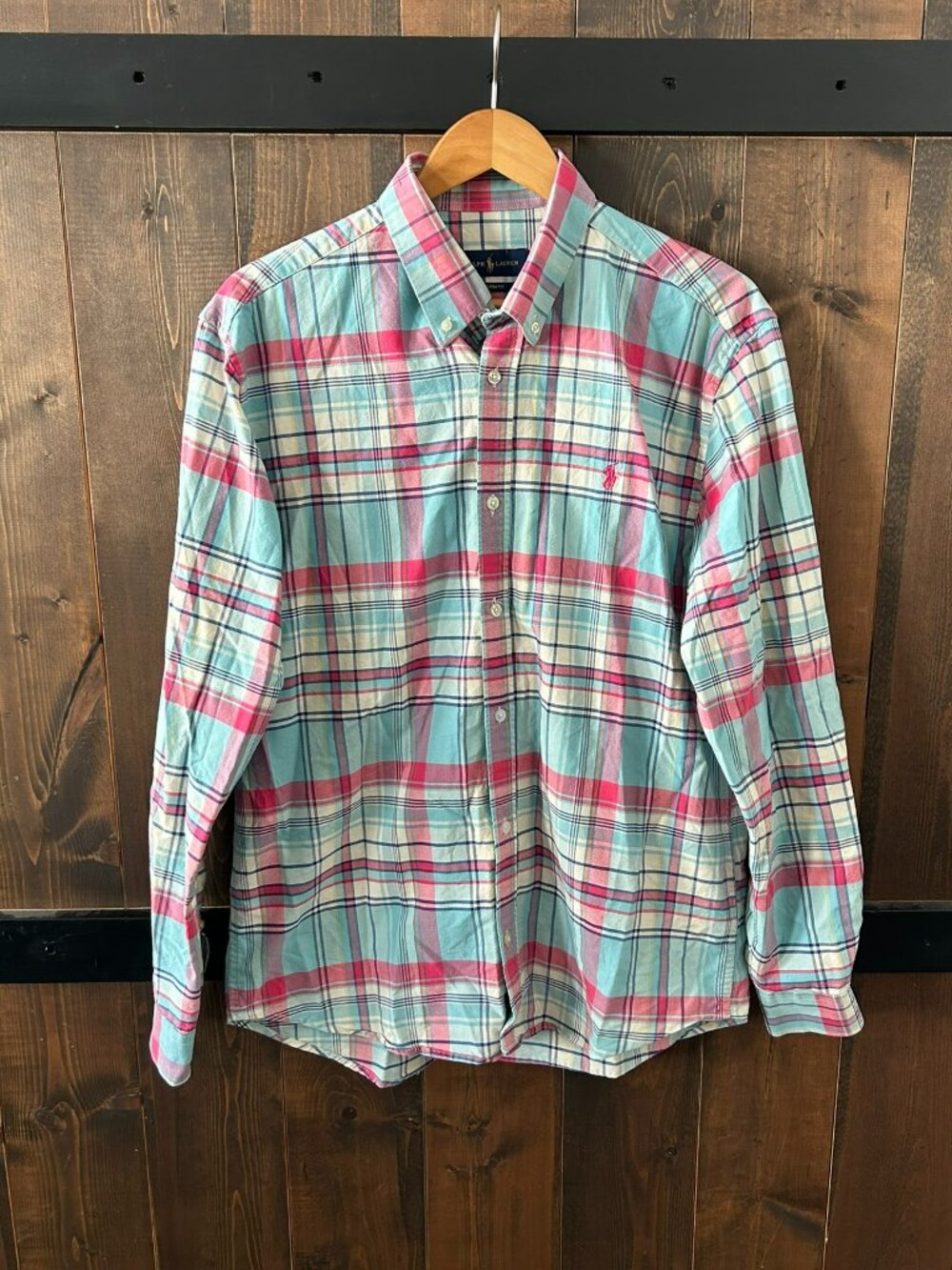 Polo Ralph Lauren Plaid Custom Fit Men's Size XXL Long Sleeve Button Down Shirt
